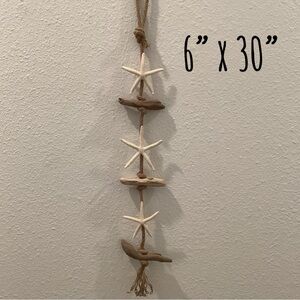 Driftwood Art,Driftwood,Starfish & Seashells Mobile,Driftwood,Starfish Art